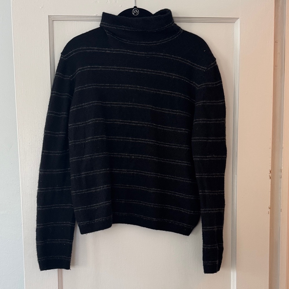 Vince Striped Cashmere Mockneck Sweater